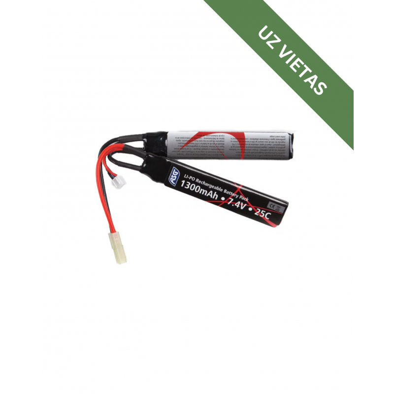 Airsoft Baterija - LiPo 7,4V 1300mAh 20C - Akumulators