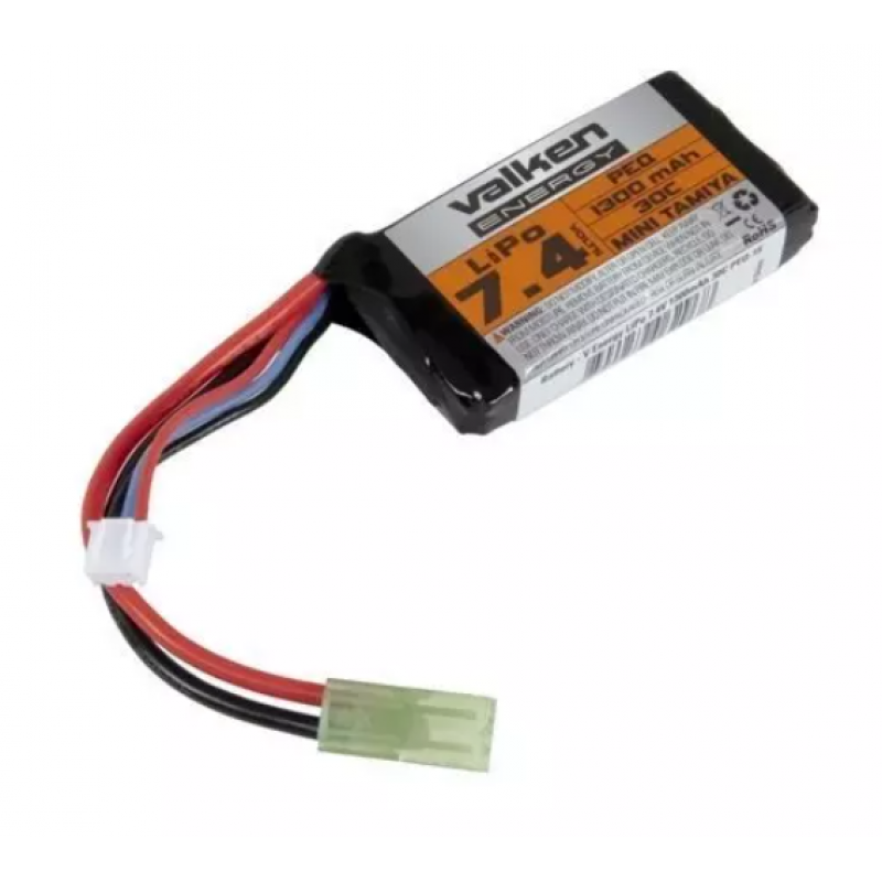 Airsoft Baterija - LiPo 7.4V 1300 mAh 30C Valken Energy PEQ-15 Battery Pack - Akumulators