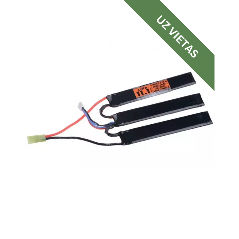 Airsoft Baterija - LiPo 11.1V 1400mAh 15/25C 3-Cell Valken Energy Battery - Akumulators