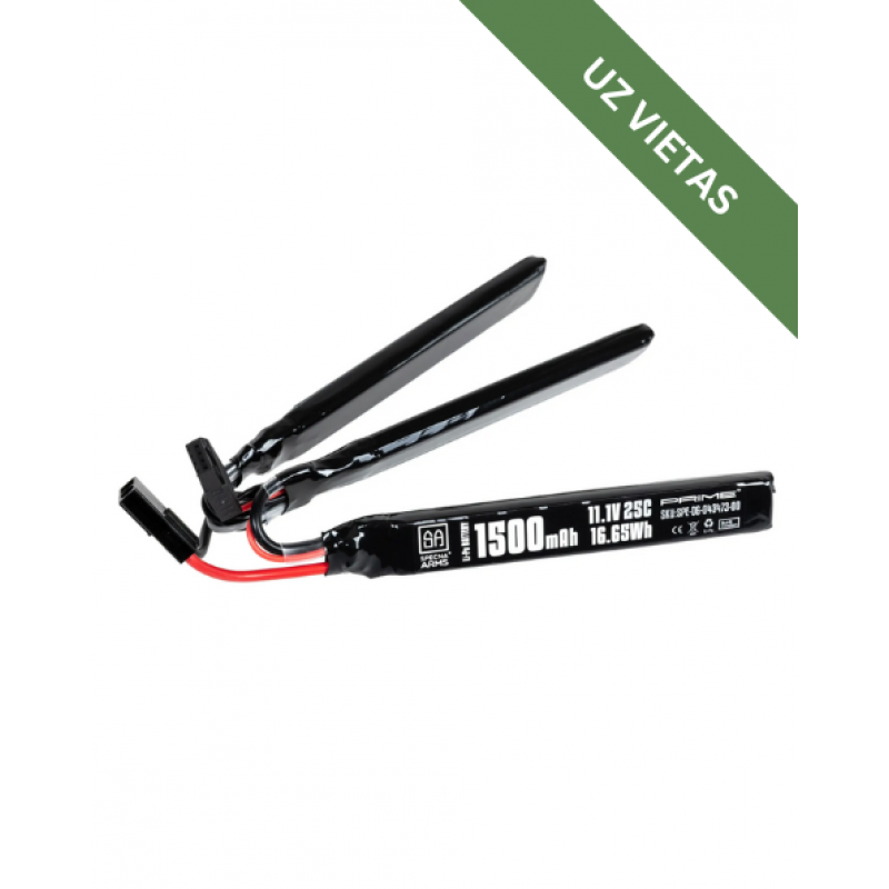 Airsoft Baterija - LiPo 11.1V 1500 mAh 25C Specna Arms 3-module Tamiya mini G-Tech - Akumulators