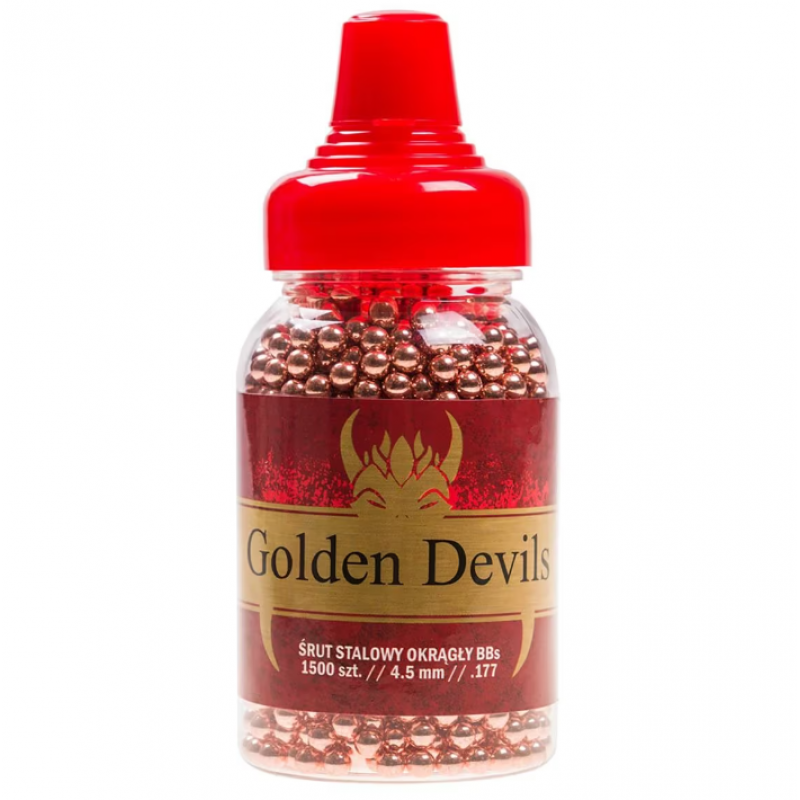 Pneimatisko ieroču munīcija - Golden Devils Steel BB's 4,5 mm - 0.35g 1500 pcs - Tērauda BBs bumbiņas - Gaisa lodītes