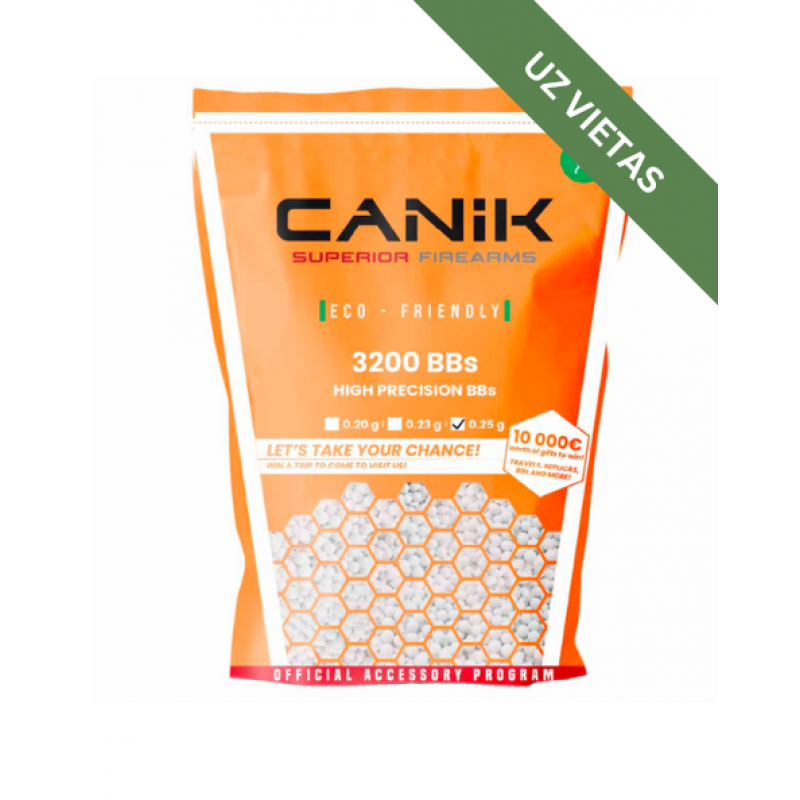 Airsoft bumbiņas - ASG Biodegradable - CANIK - 0.25G - 3200 Pcs