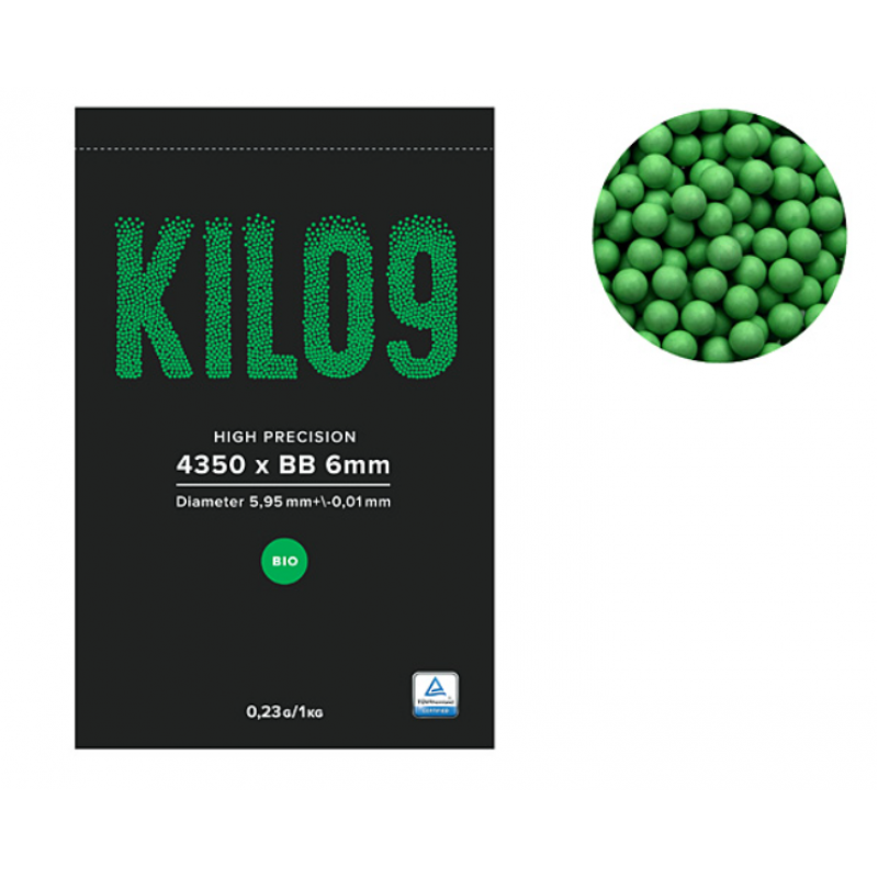 Airsoft bumbiņas - Airsoft BB Biodegradable Precision 6mm - 0.23g - 4350rd - 1kg -  Green