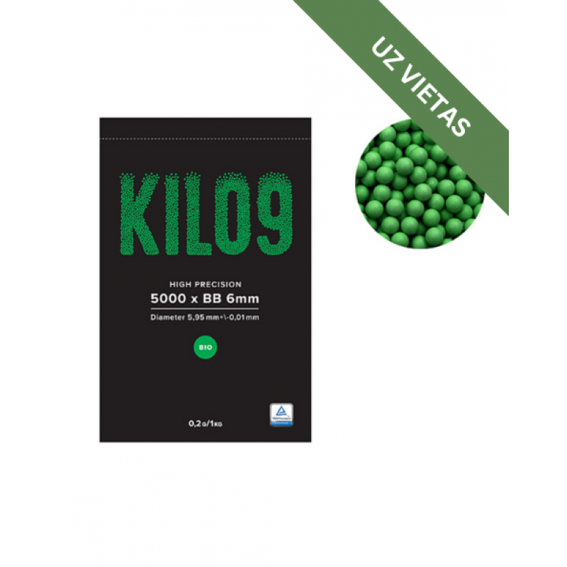Airsoft bumbiņas - Airsoft BB Biodegradable Precision 6mm - 0.20g - 5000rd - 1kg -  Green