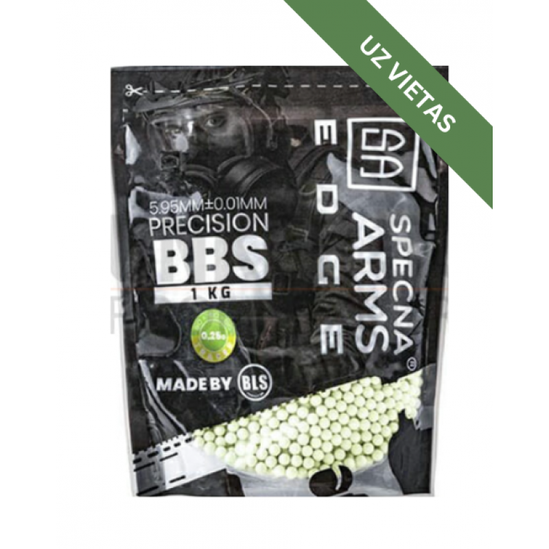 Airsoft bumbiņas - Specna Arms EDGE™ Precision Biodegradable Tracer BBs 0.25g - 1kg - Green