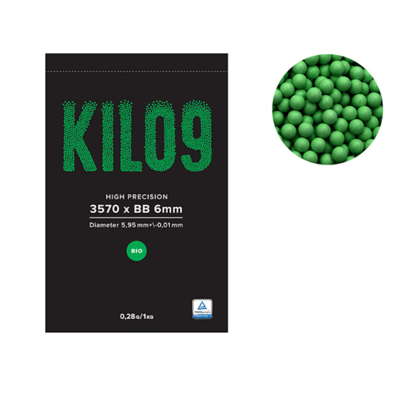 Airsoft bumbiņas - Airsoft BB Biodegradable Precision 6mm - 0.28g - 3570rd - 1kg -  Green