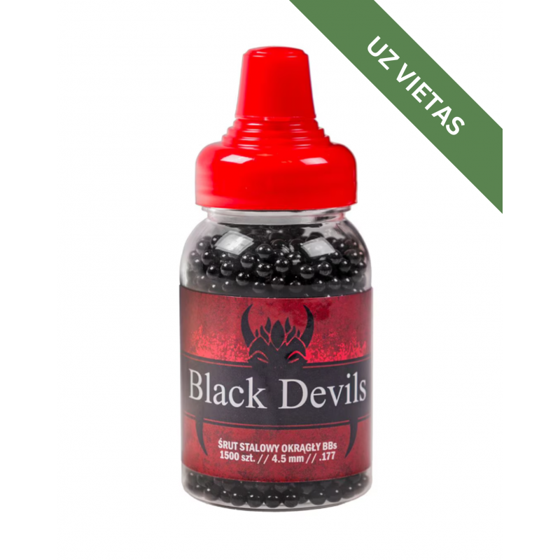 Pneimatisko ieroču munīcija - Black Devils Steel BB's 4,5mm - 0.35g 1500 pcs - Tērauda BBs bumbiņas - Gaisa lodītes