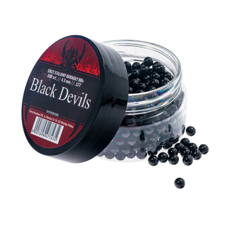Pneimatisko ieroču munīcija - Black Devils Steel BB's 4,5mm - 0.35g 500 pcs - Tērauda BBs bumbiņas - Gaisa lodītes