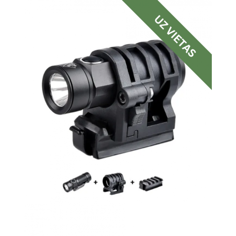 Ķiveres lukturītis ar stiprinājuma adapteri - EDC LED Tactical FAST Helmet Flashlight - Black