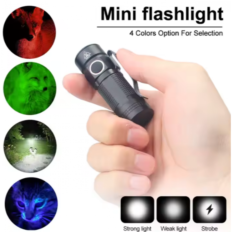 Ķiveres lukturītis ar stiprinājuma adapteri - EDC LED Tactical FAST Helmet Flashlight - Black