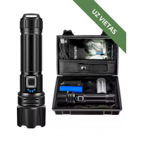 Taktiskais LED lukturis - 10000 Lumen High Power Waterproof Flash Light - Black