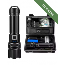 Taktiskais LED lukturis - 10000 Lumen High Power Waterproof Flash Light - Black