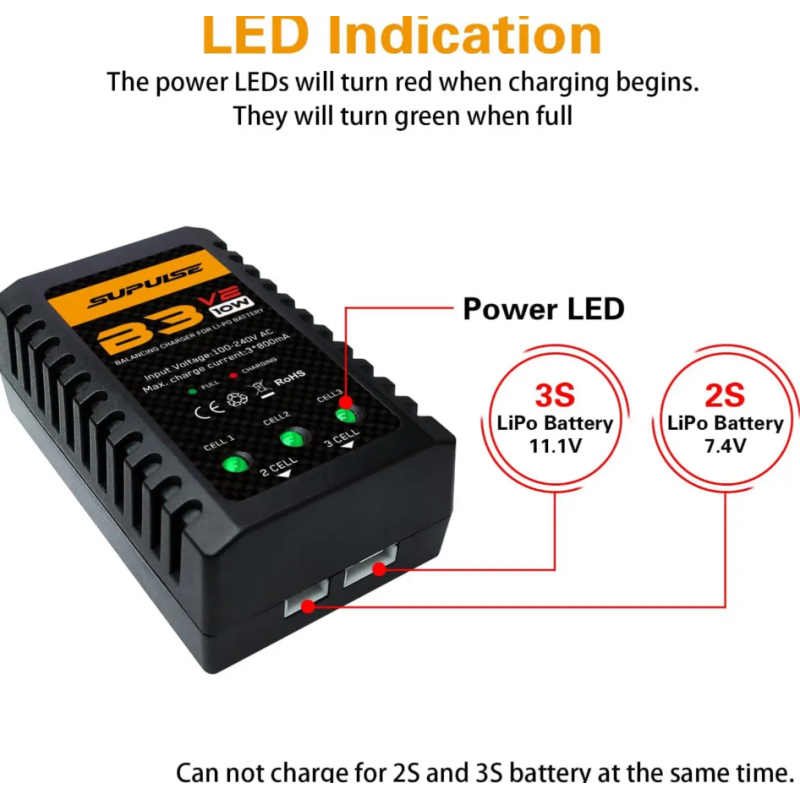 Airsoft bateriju lādētājs - Supulse B3 LiPo Battery Balance Charger - Black