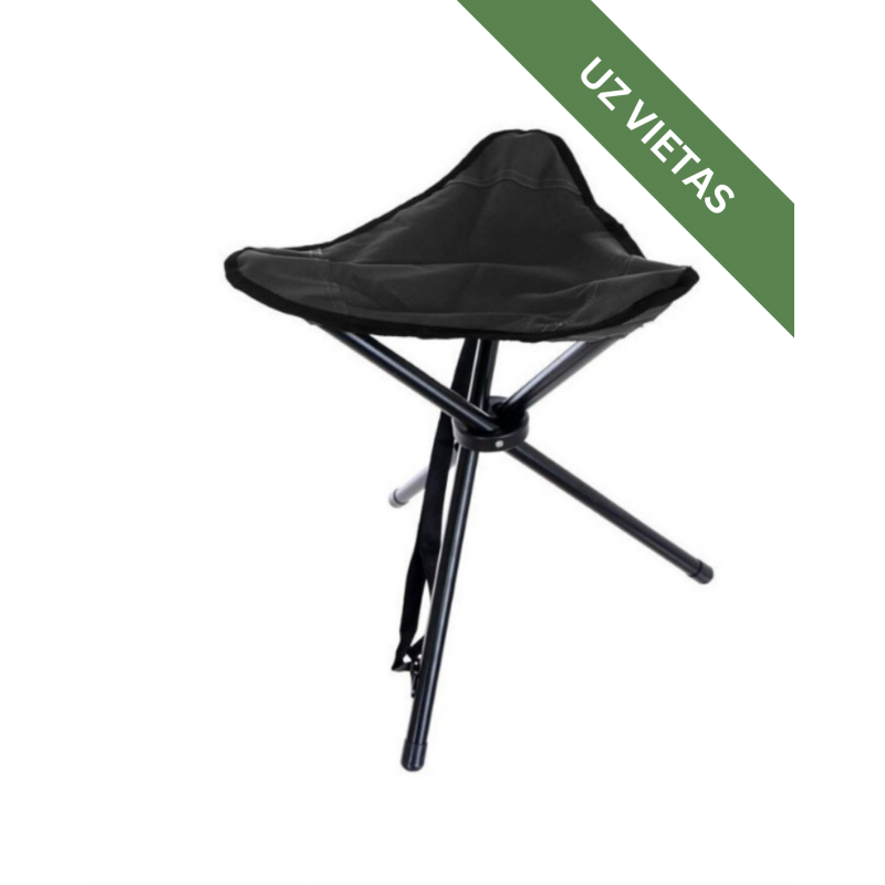 Saliekamais krēsls atpūtai dabā - tourist stool - black