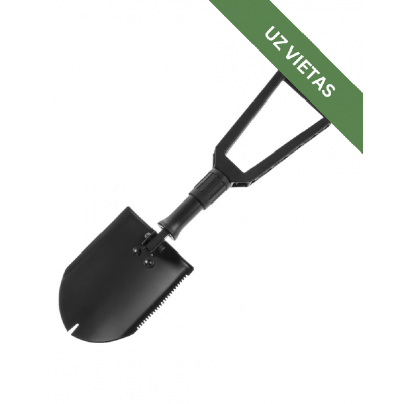 Salokāma lāpsta - Mil-Tec type Gen. II folding shovel with cover - Black
