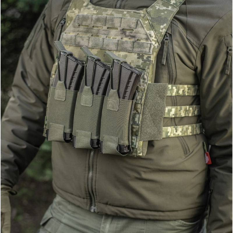 Airsoft ekipējuma somiņa/maciņš - M-Tac Pouch Elastic Triple Magazine Elite Laser Cut - Multicam