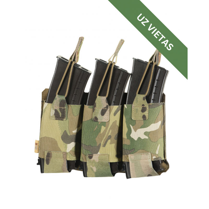 Airsoft ekipējuma somiņa/maciņš - M-Tac Pouch Elastic Triple Magazine Elite Laser Cut - Multicam
