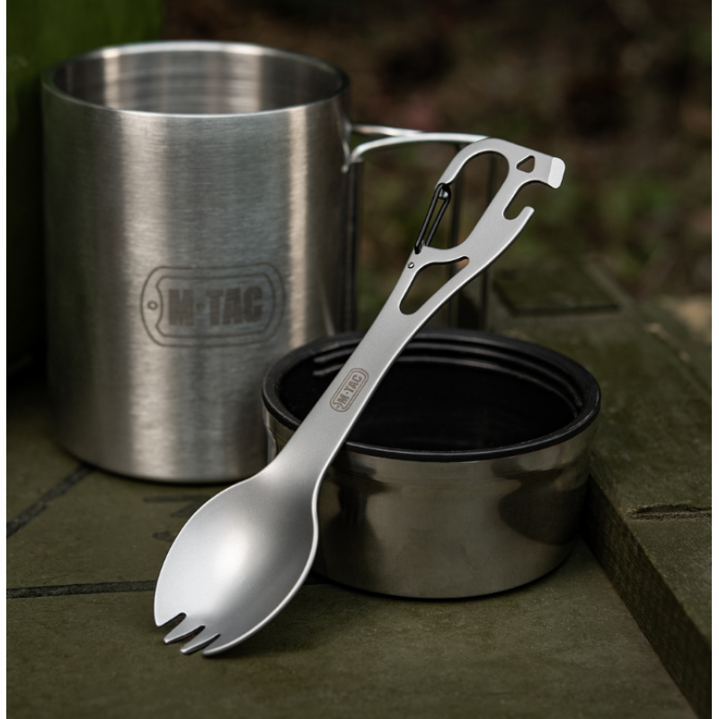 Galda piederumu komplekts - M-Tac M-Tac Spork Cutlery set with a Carabiner