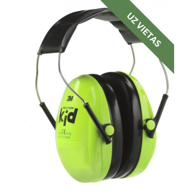 Prettrokšņa Austiņas bērniem - 3M Peltor Kid hearing protectors - green (bojāts iepakojums)