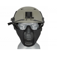 Airsoft maska - Half Face Mesh Mask with Mount for Fast Helmets - Black