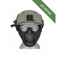 Airsoft maska - Half Face Mesh Mask with Mount for Fast Helmets - Black